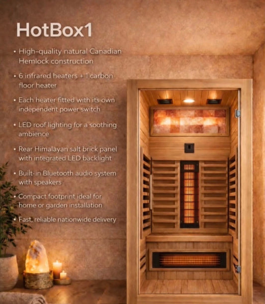 The HotBox 1 person sauna - 13 Amp